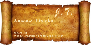 Janousz Tivadar névjegykártya